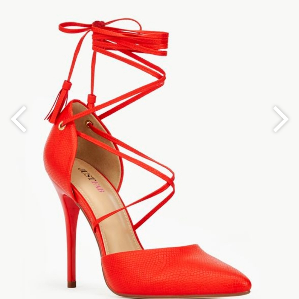 Strappy pointy toe pumps
